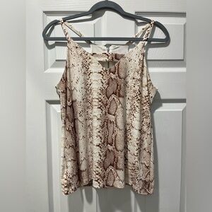 NWT BAR III Snakeskin Print Lined Tank Top Sleeveless Blouse Back Zipper Closure